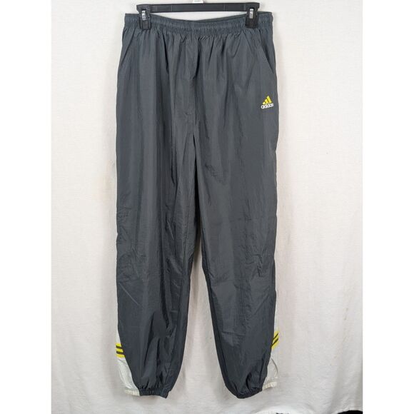 Vintage Y2K Adidas Windbreaker Track Pants w/ Drawstring Gray Men's Size Large